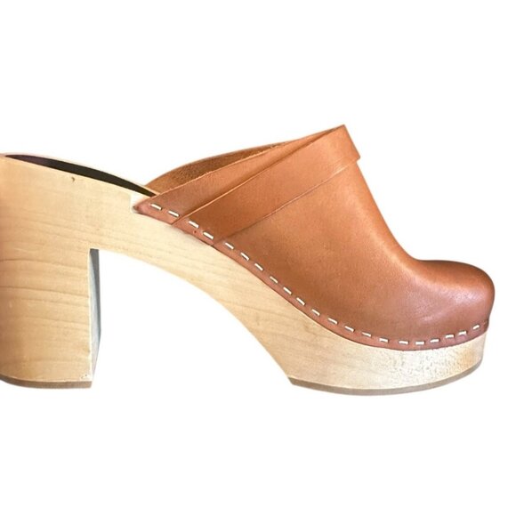 Swedish Hasbeens Classic Slip On Clogs 39 Leather - Picture 3 of 13